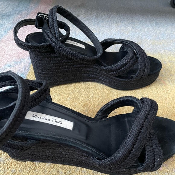 Espadrilles Sandals Wedge Platform Black - Picture 3 of 3